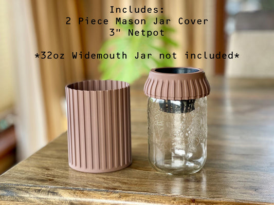 Mason Jar Cover for Kratky Hydroponics