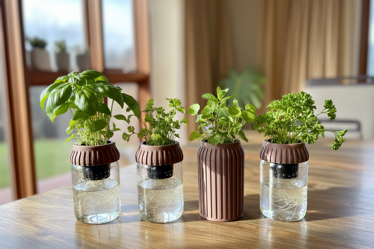 Herb planters with perfectly straight walls