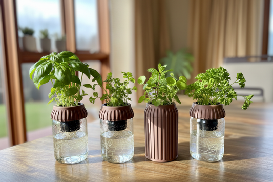Herb planters with perfectly straight walls